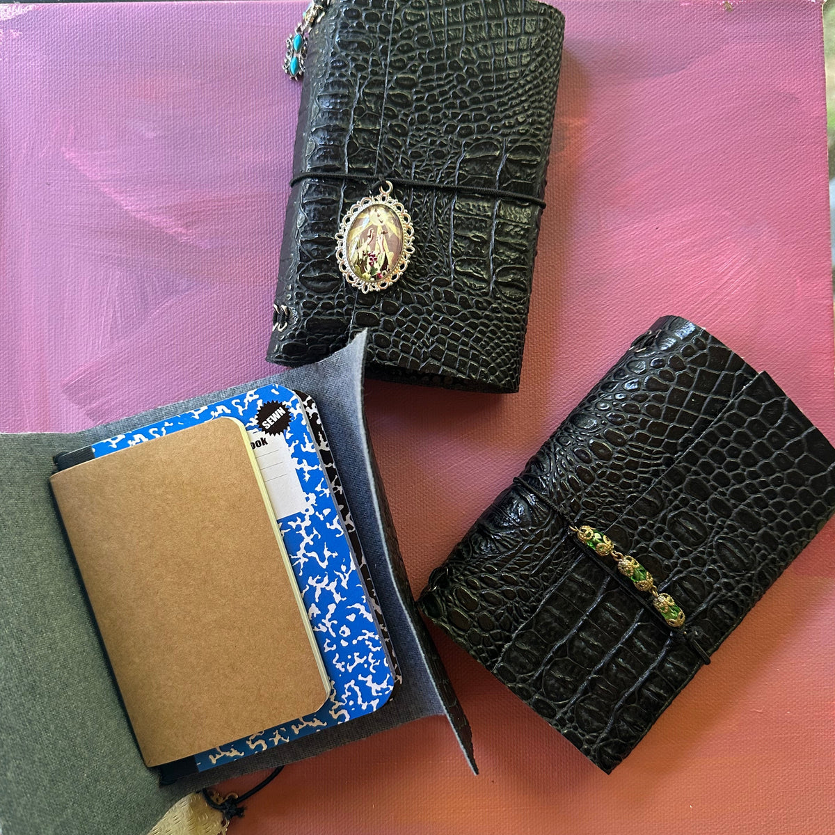 Black  Traveler Journals 5x3.5 folded
